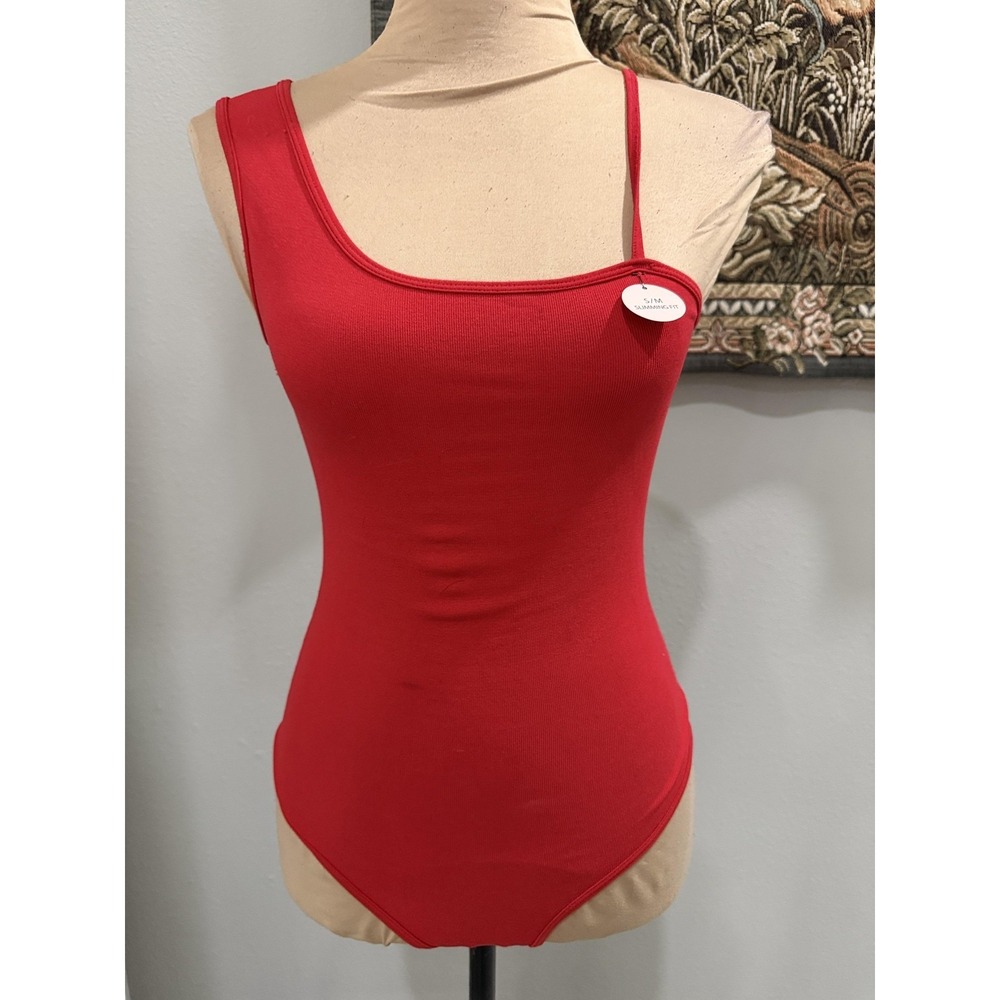 Bella‎ Seamless Bodysuit Womens S/M Red Seamless Slimming Shaper One Piece Top